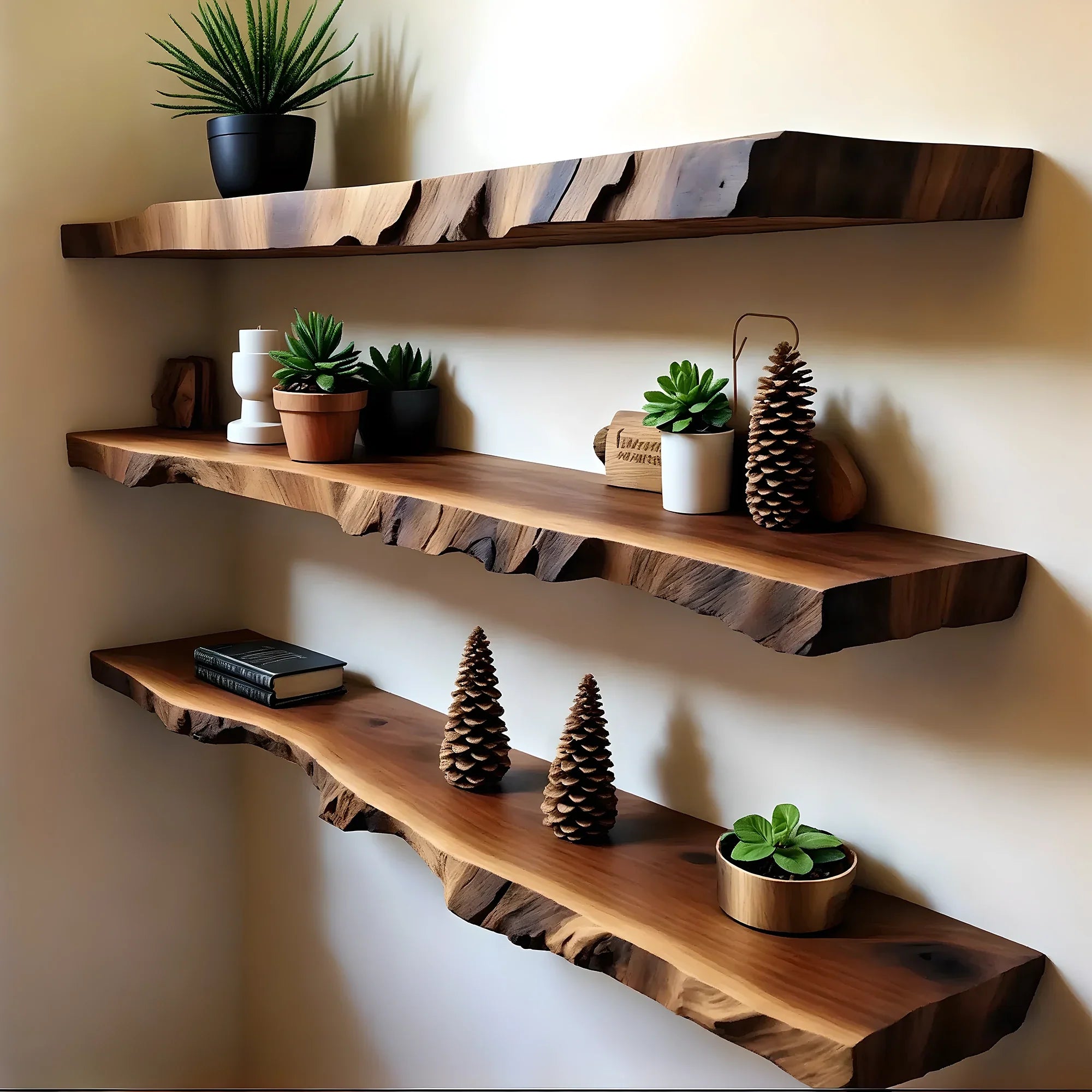 Floating shelf floating wall shelf live edge floating shelf wooden bookshelf floating shelf.