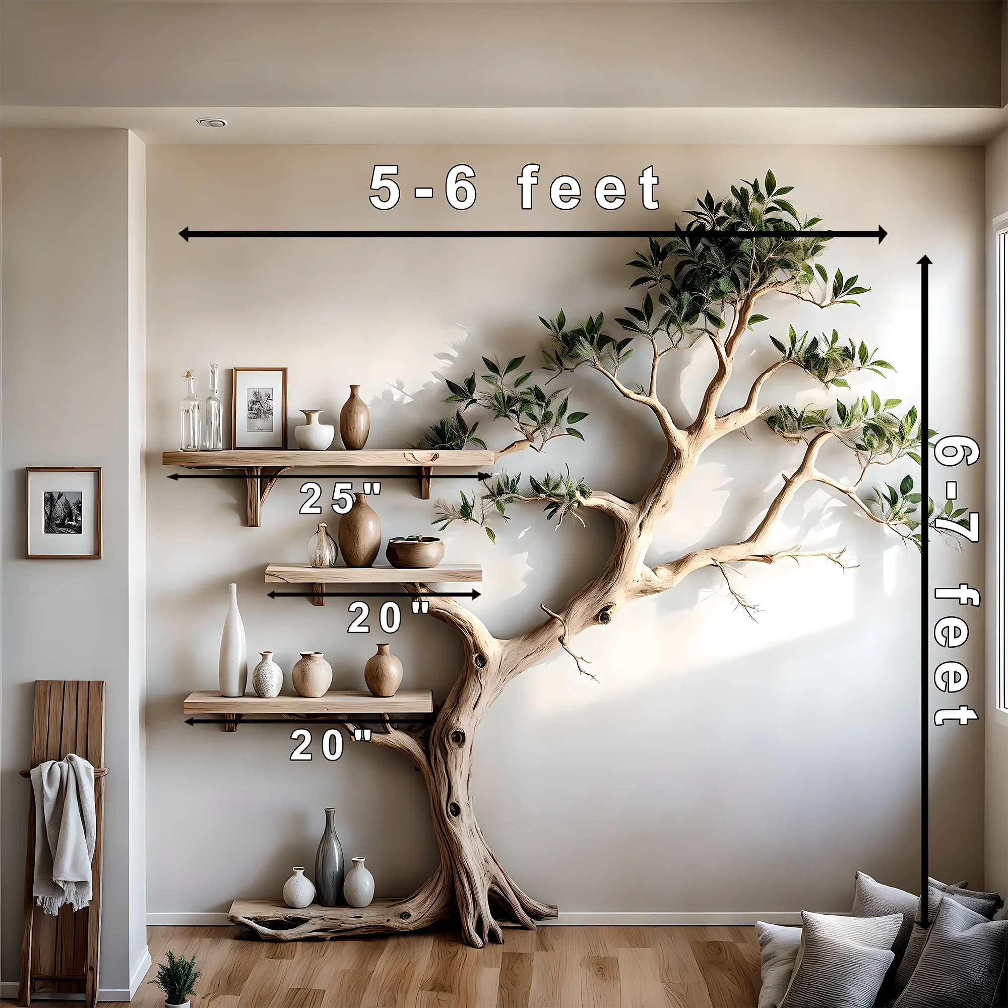 Bookshelf for living room decoration, children's room decoration, tree-shaped bookshelf, monolithic bookshelf