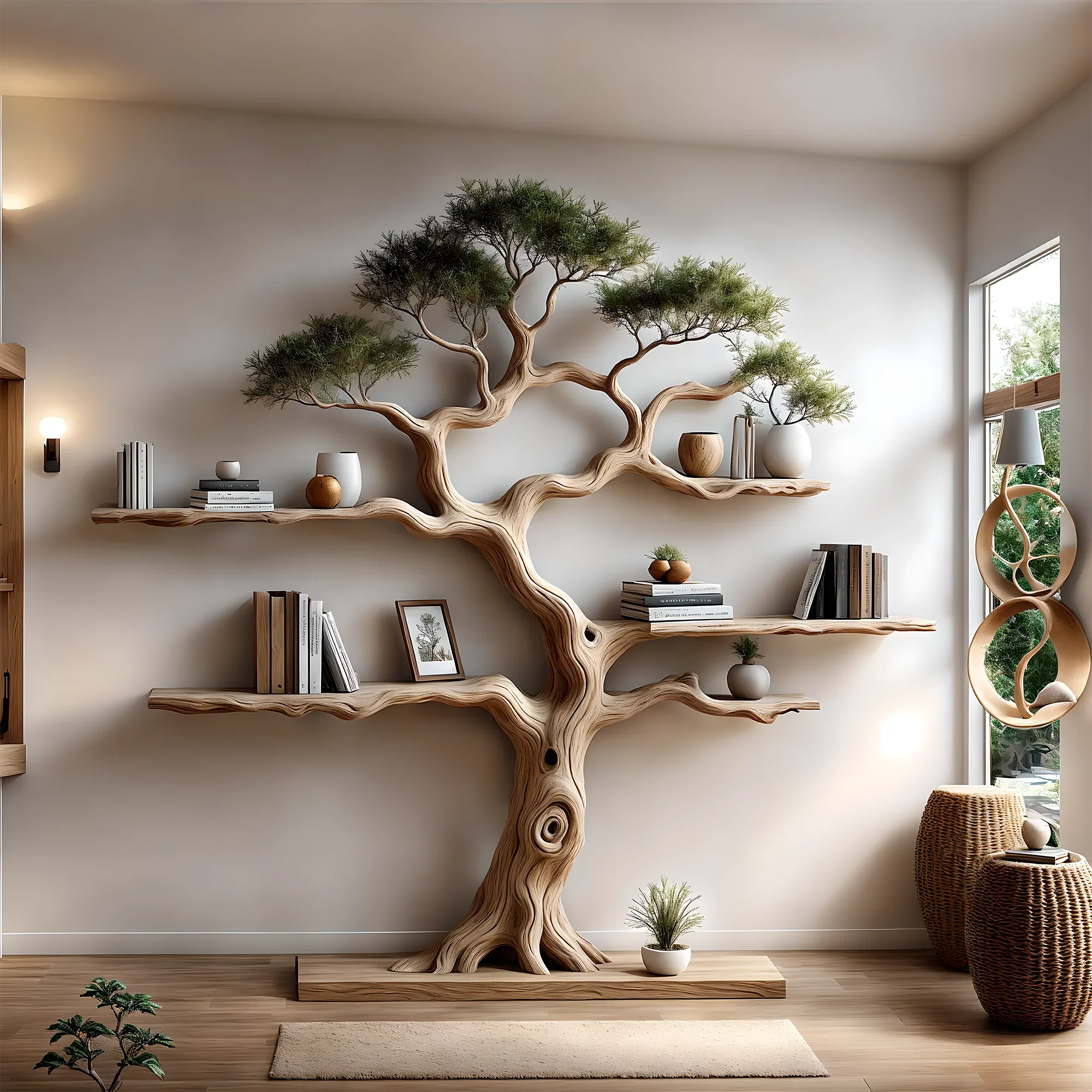 bookshelf wall decoration living room decoration children's room decoration tree-shaped shelf