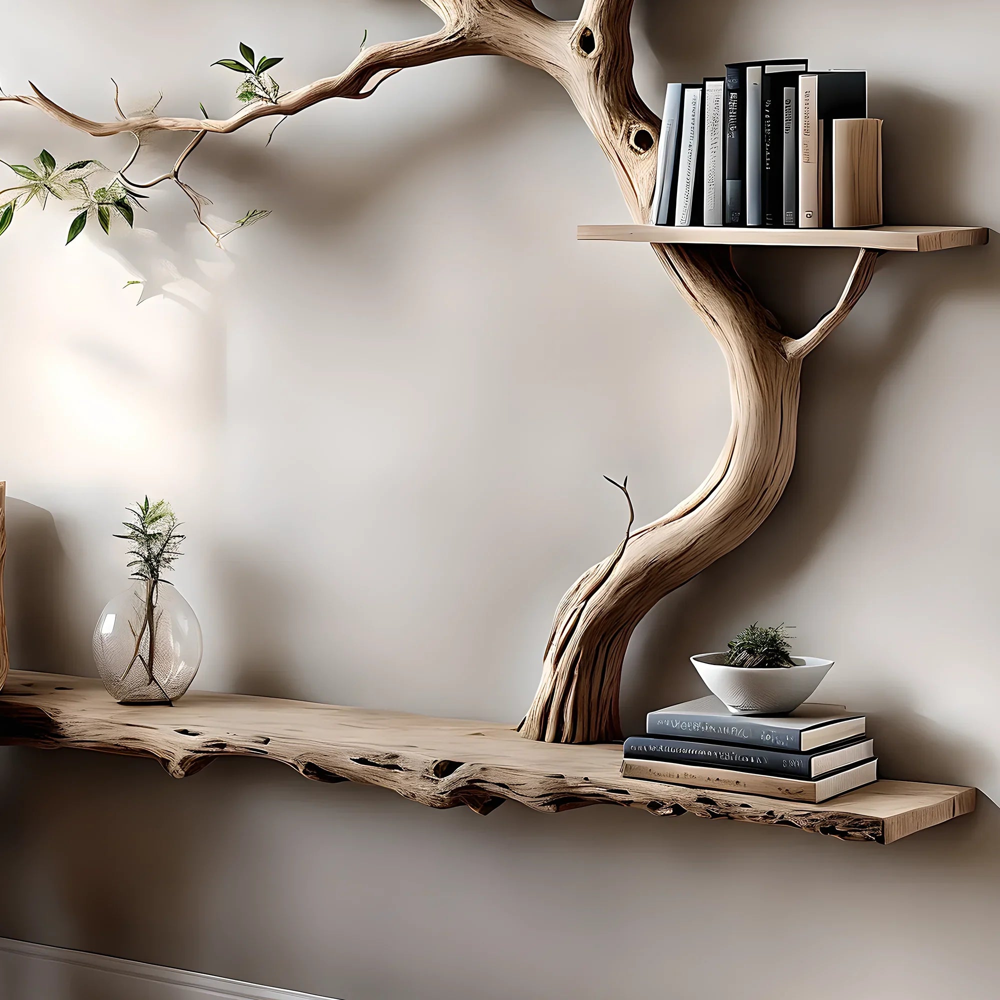 tree branch bookshelf with stand, wall decoration bookshelf, living room decoration