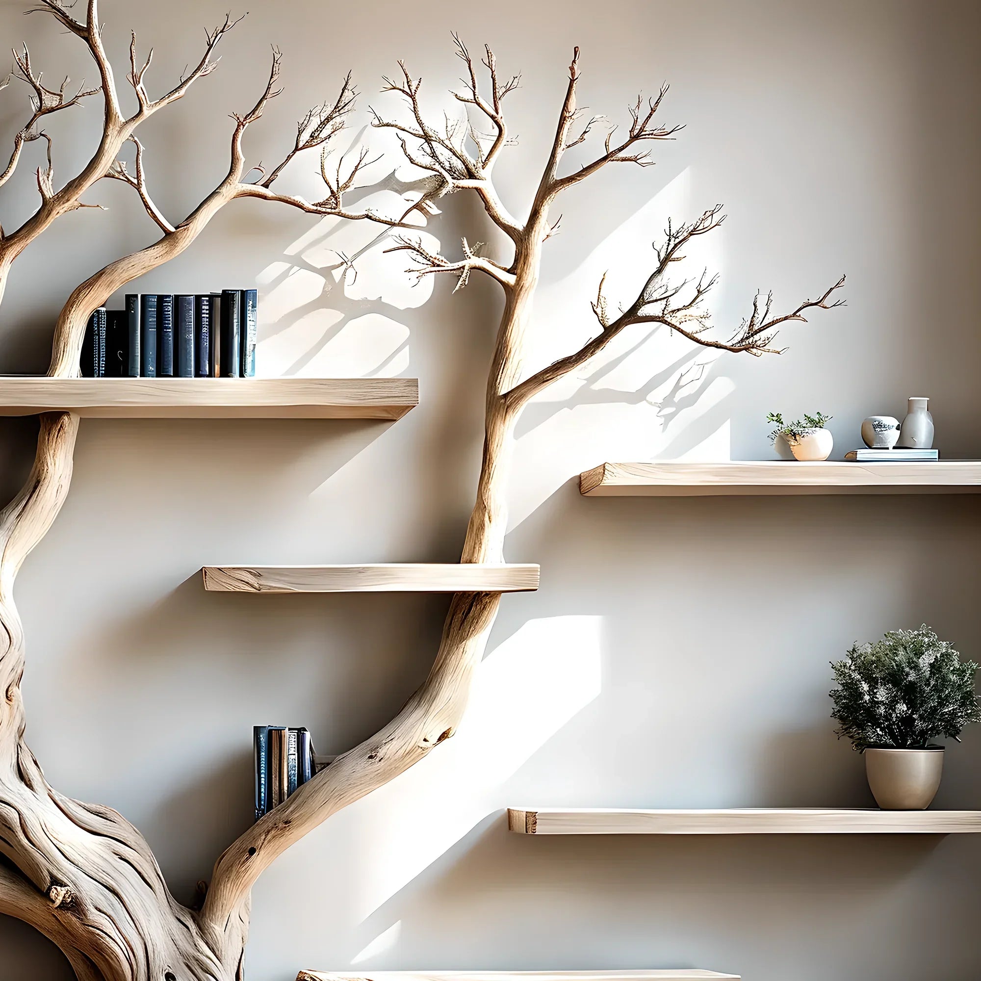 Bookshelf shaped like old trees, perennial trees, bookshelf for home decoration