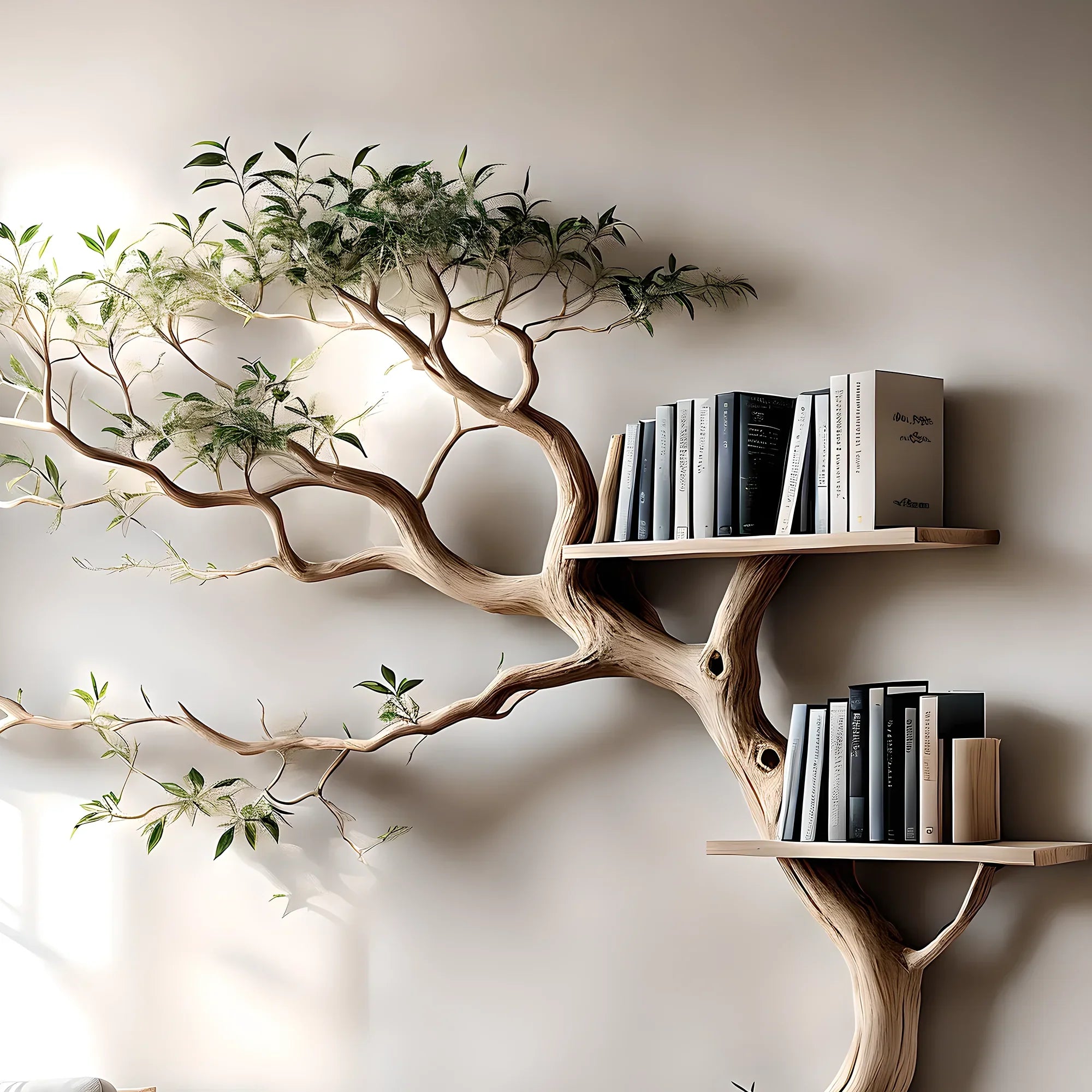 tree branch bookshelf with stand, wall decoration bookshelf, living room decoration