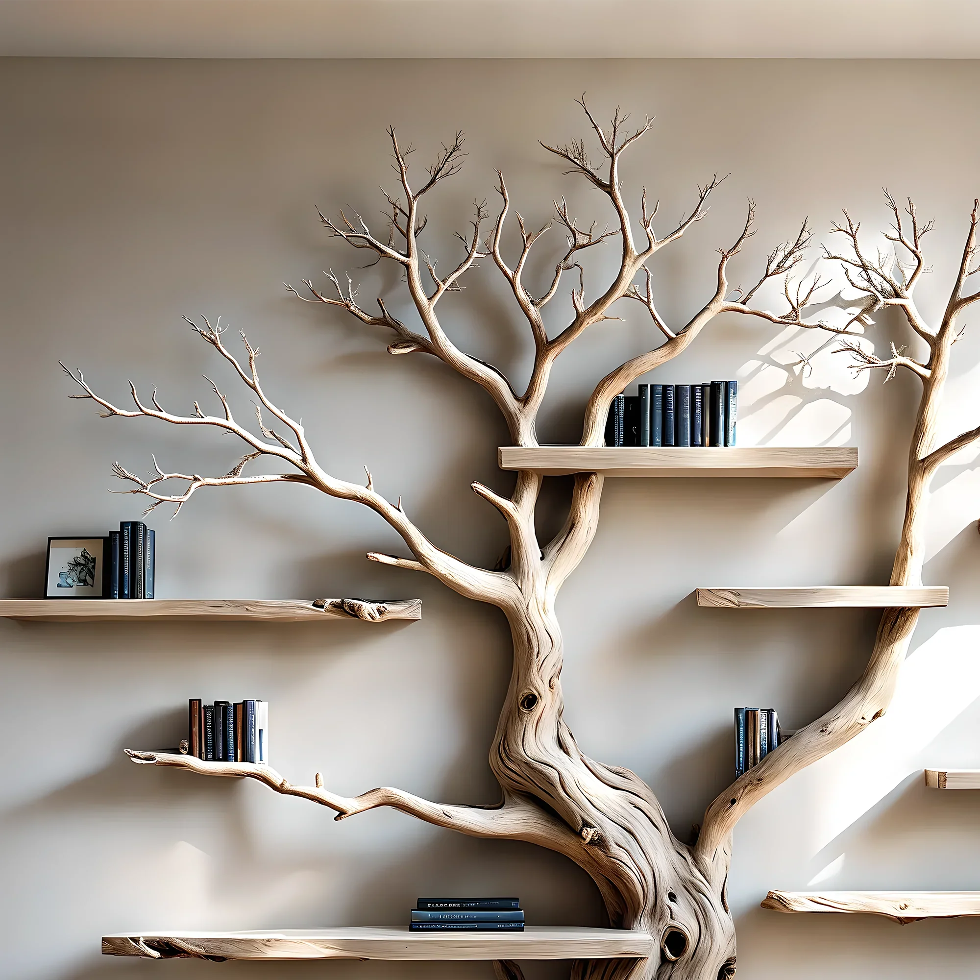 Bookshelf shaped like old trees, perennial trees, bookshelf for home decoration