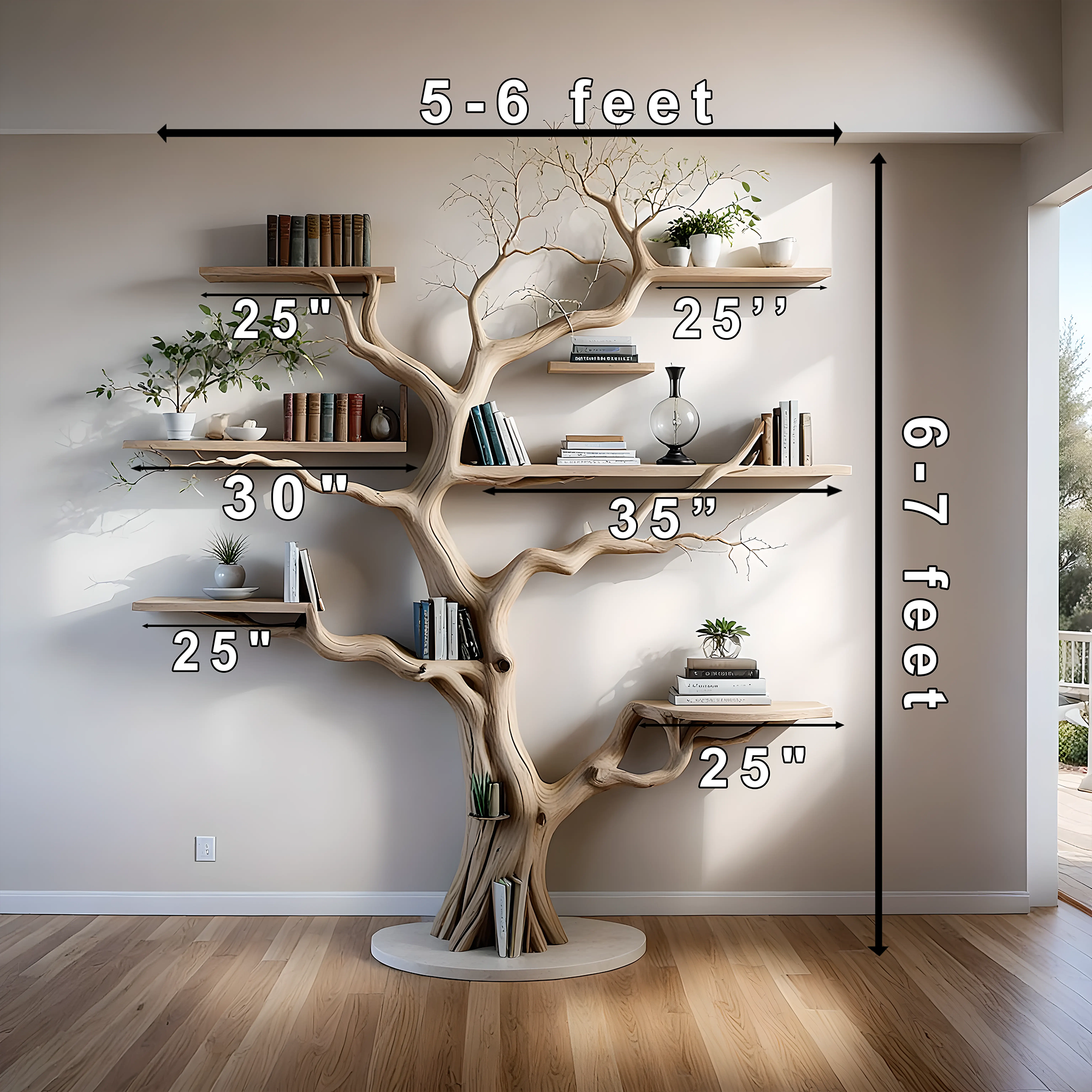 Tree branch bookshelf, entryway rustic console table, Driftwood farm console handmade christmas gift.