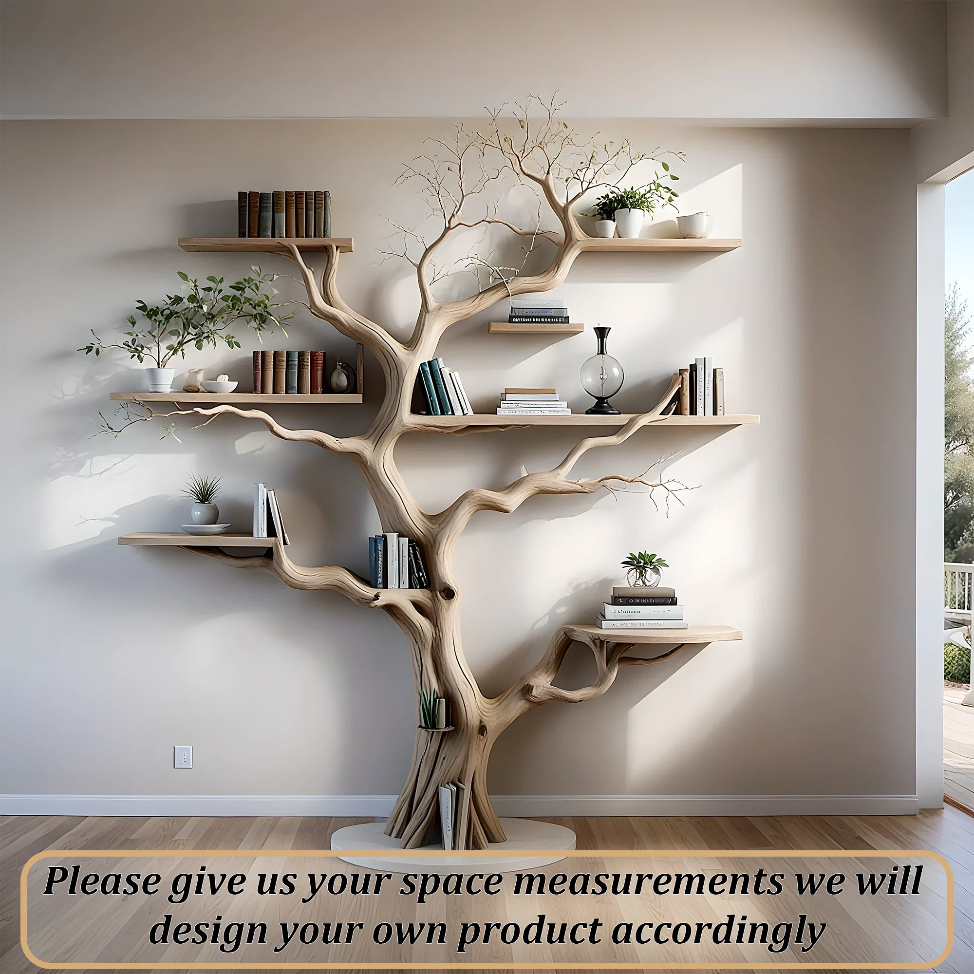 Tree branch bookshelf, entryway rustic console table, Driftwood farm console handmade christmas gift.