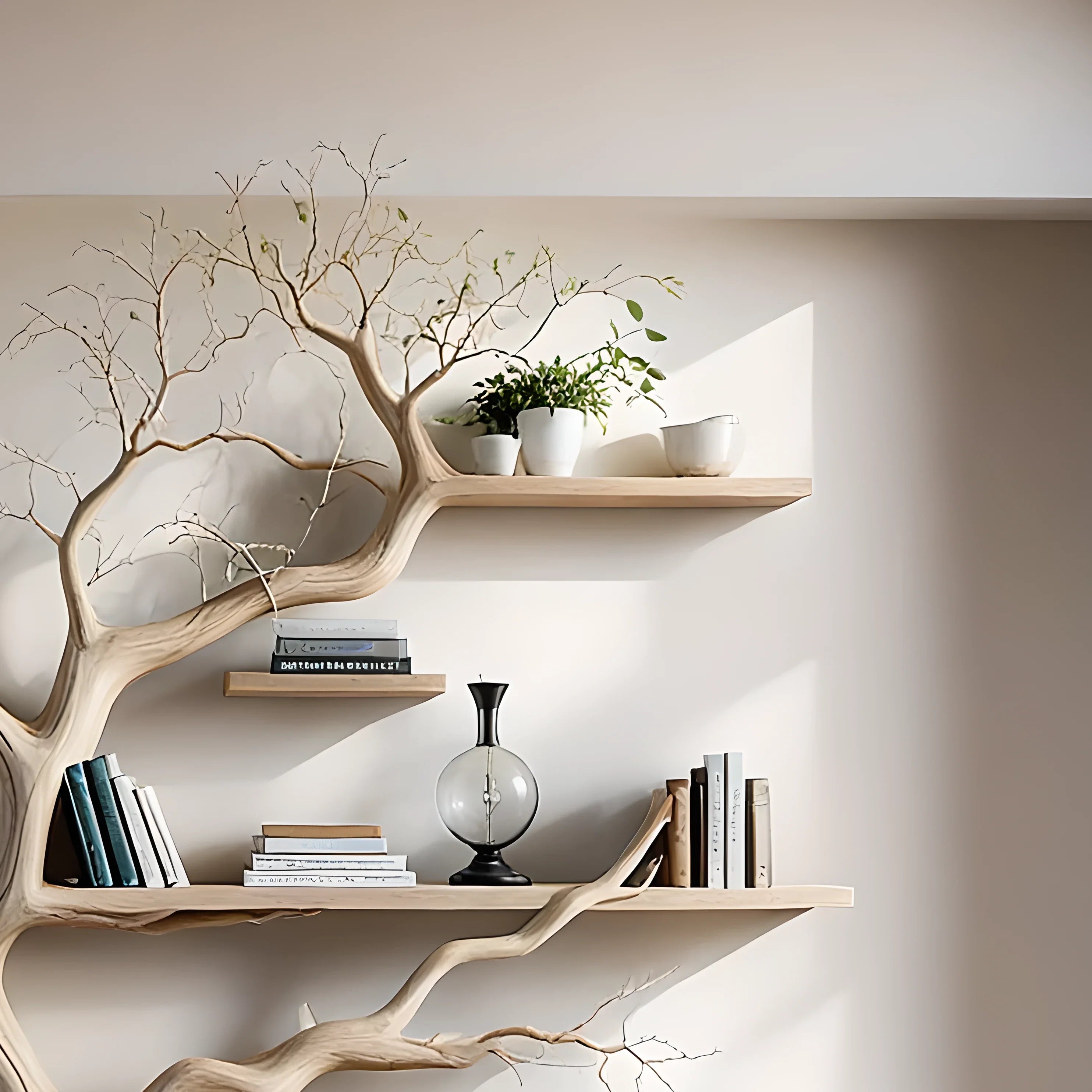 Tree branch bookshelf, entryway rustic console table, Driftwood farm console handmade christmas gift.